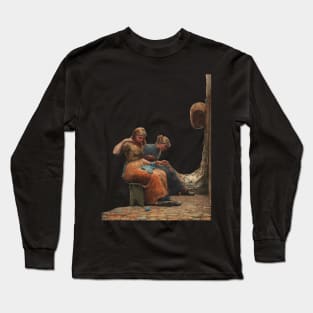 Two Girls Mending the Nets Long Sleeve T-Shirt